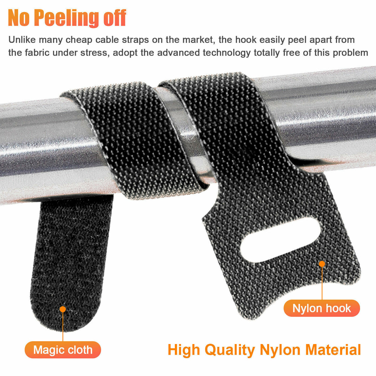 Hook-and-Loop Cable Ties, 100 Pack - image 4