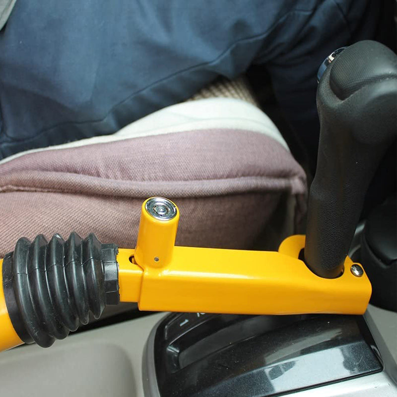 Handbrake to Gear Stick Lock – Steel Anti-Theft, High-Vis Yellow - image 3