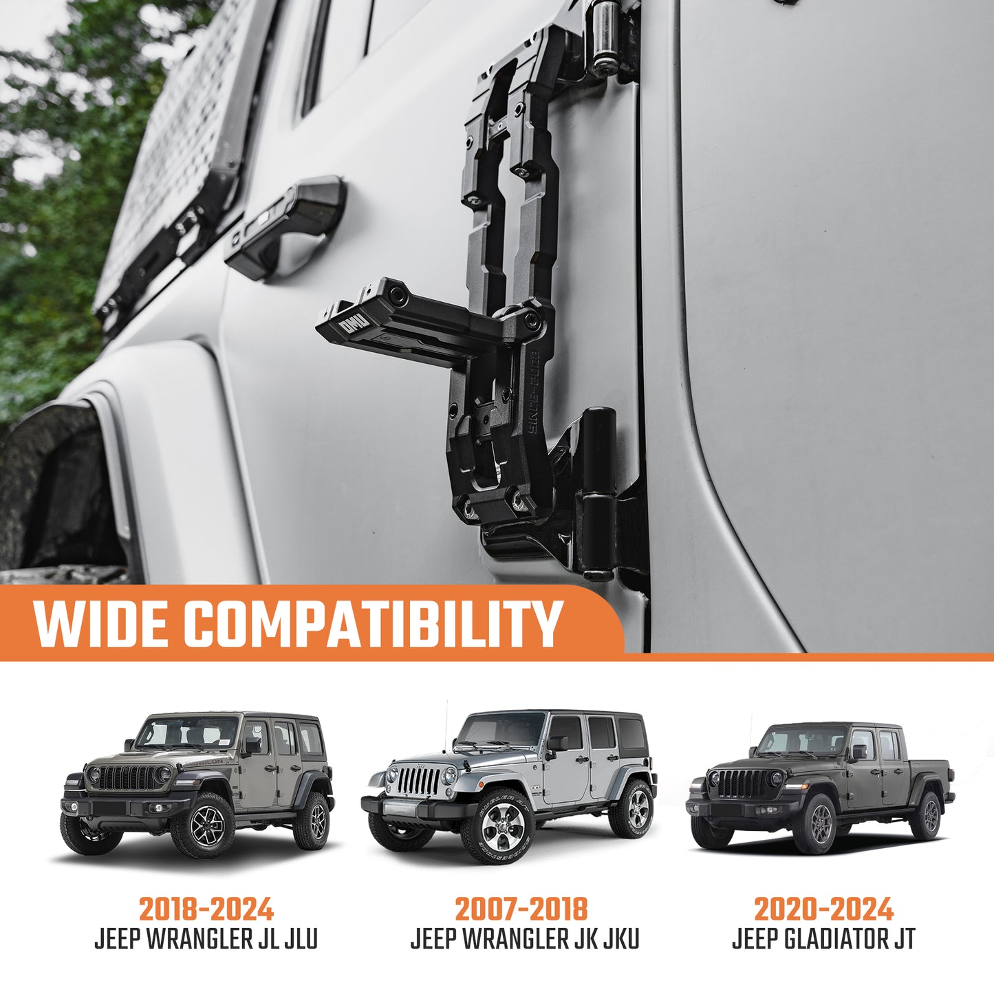 Door Hinge Step For 2007-2025 Wrangler & 2020-2025 Gladiator