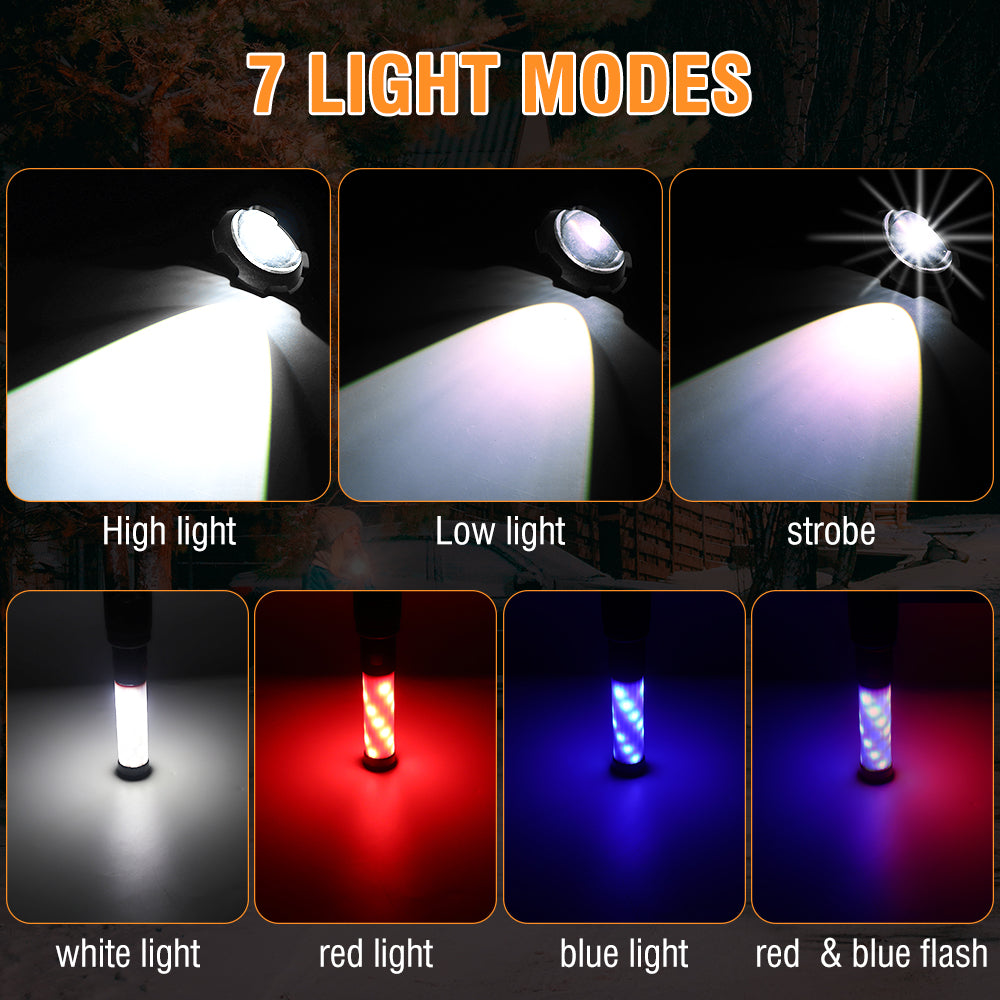 Rechargeable LED Work Torch – Zoom, COB Side Light, Magnetic - image 6