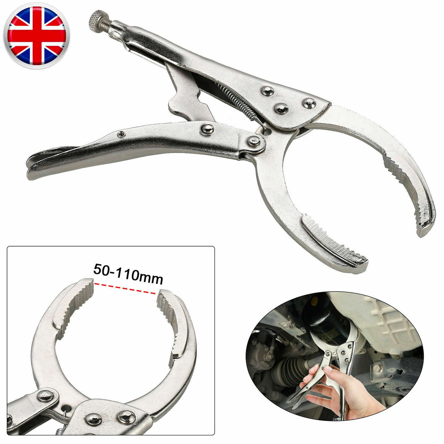Oil Filter Adjustable Wrench Pliers Hand Removal Tool 50mm-110mm Car Motorcycle