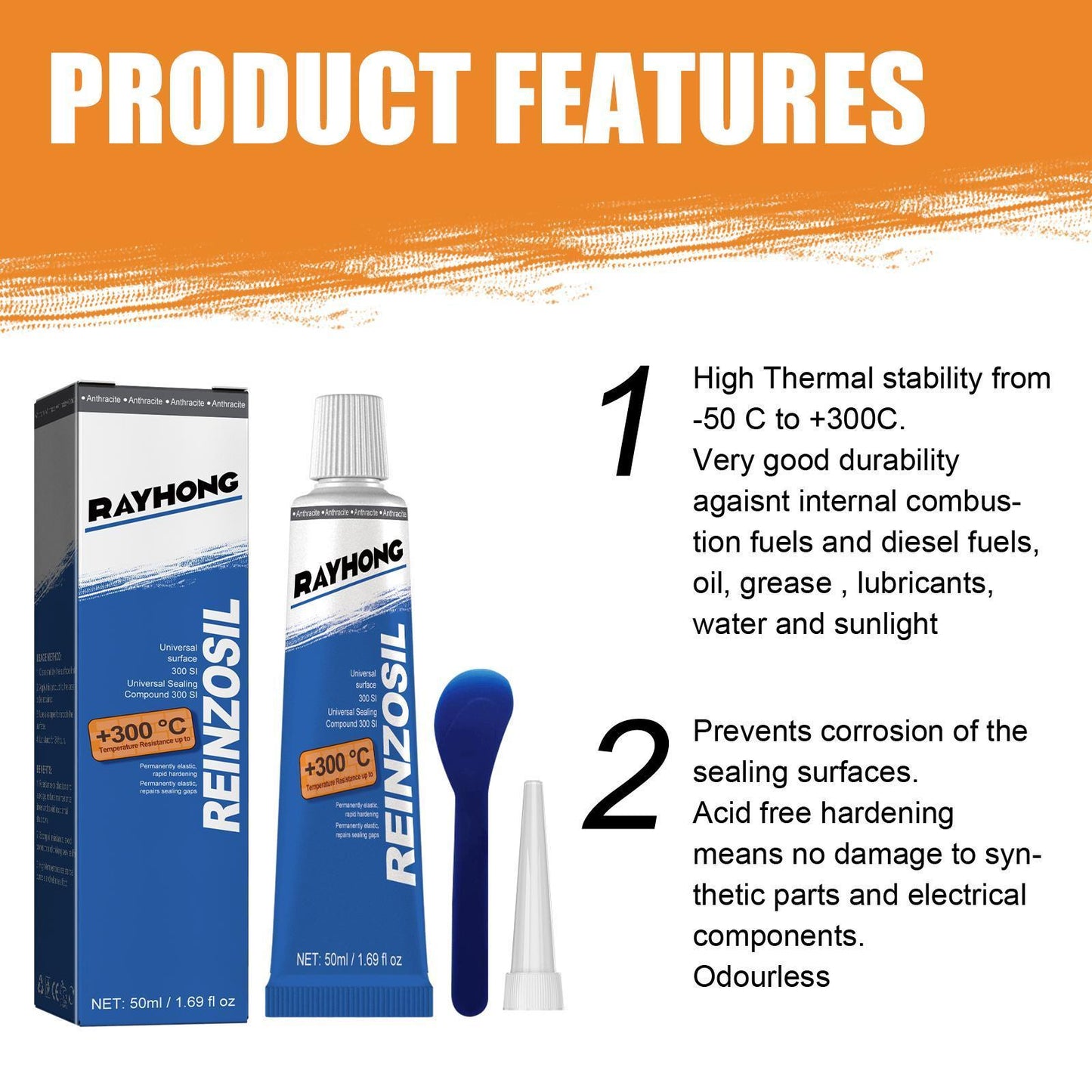 Leihong Engine Sealant, Automobile Metal Fuel Tank Oil Pan Cylinder Gasket Oil Resistant And High Temperature Resistant Automobile Maintenance Sealant