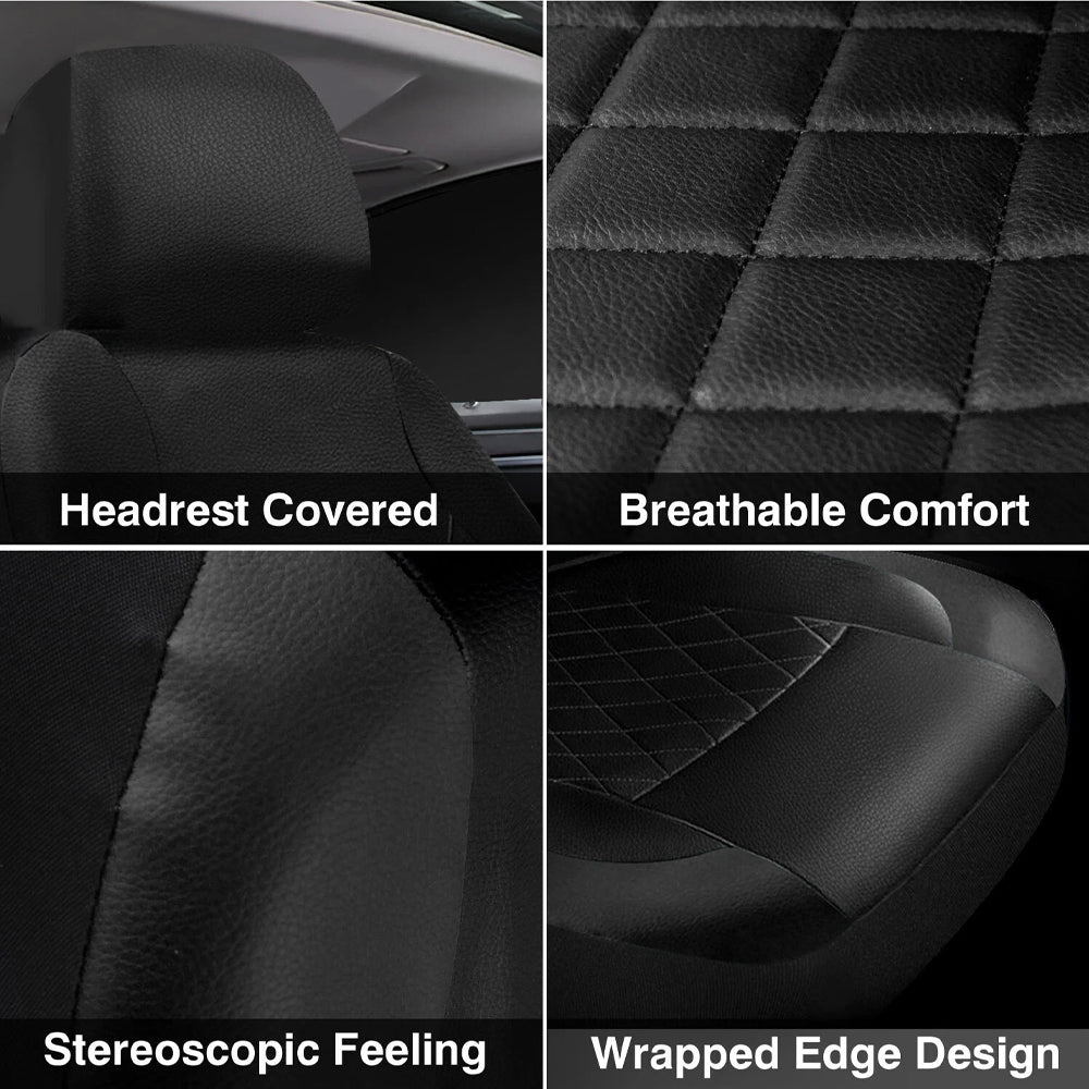 PU leather seat cover set, 9 pieces - image 7