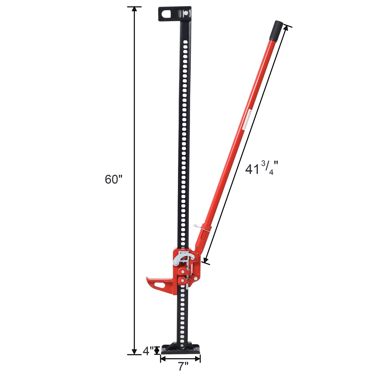 7000 Lb Capacity Ratchet Style Off-road Utility Jack, Heavy Duty Farm Jack For Tractors, Trucks, SUVs, Bumper Lifts, Red