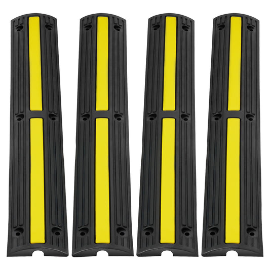 4 PCs 39'' Cable Protector Ramp 18000 Lbs Speed Bump Floor Cable Protector