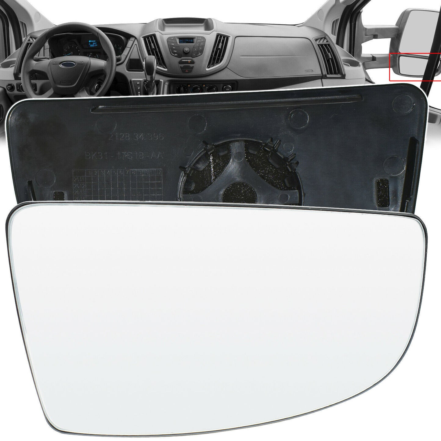 1 Pair Lower Door Wing Mirror Glass Left Right For Ford Transit MK8 2014  2020