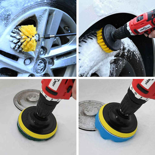 Drill Brush Set 28 Pieces Multicolor and   Car Cleaning Brush Set