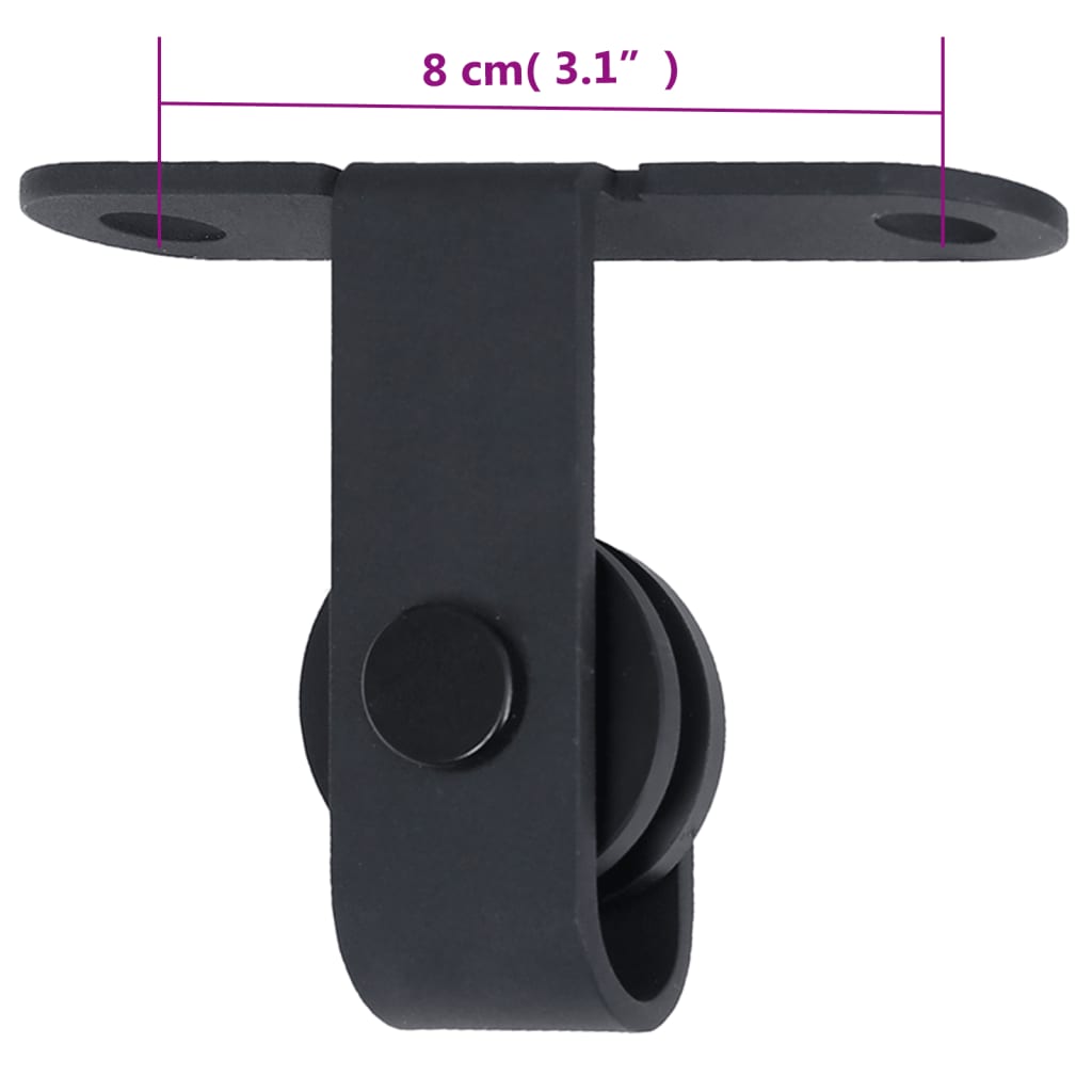 Mini Sliding Door Fitting Set for Cabinet Doors, Carbon Steel 183