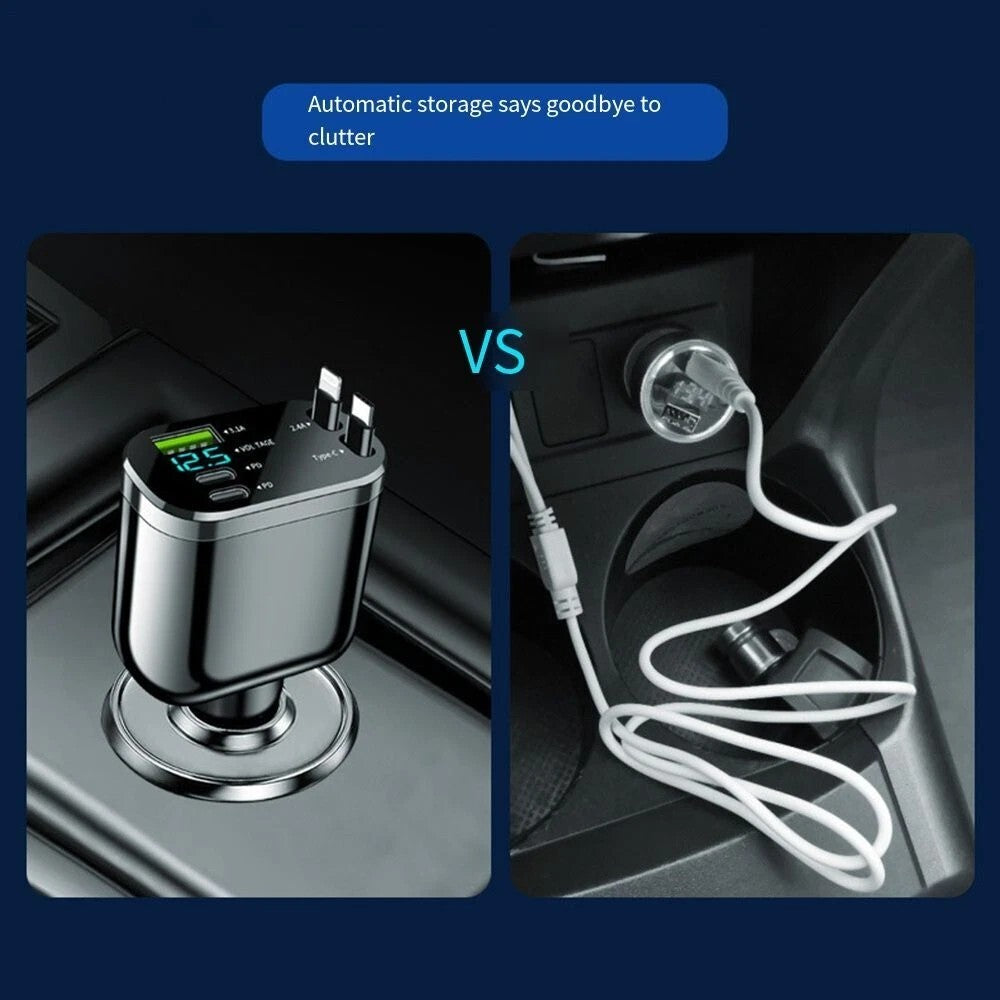 5-in-1 Retractable Car Charger with USB-C Cables - image 4