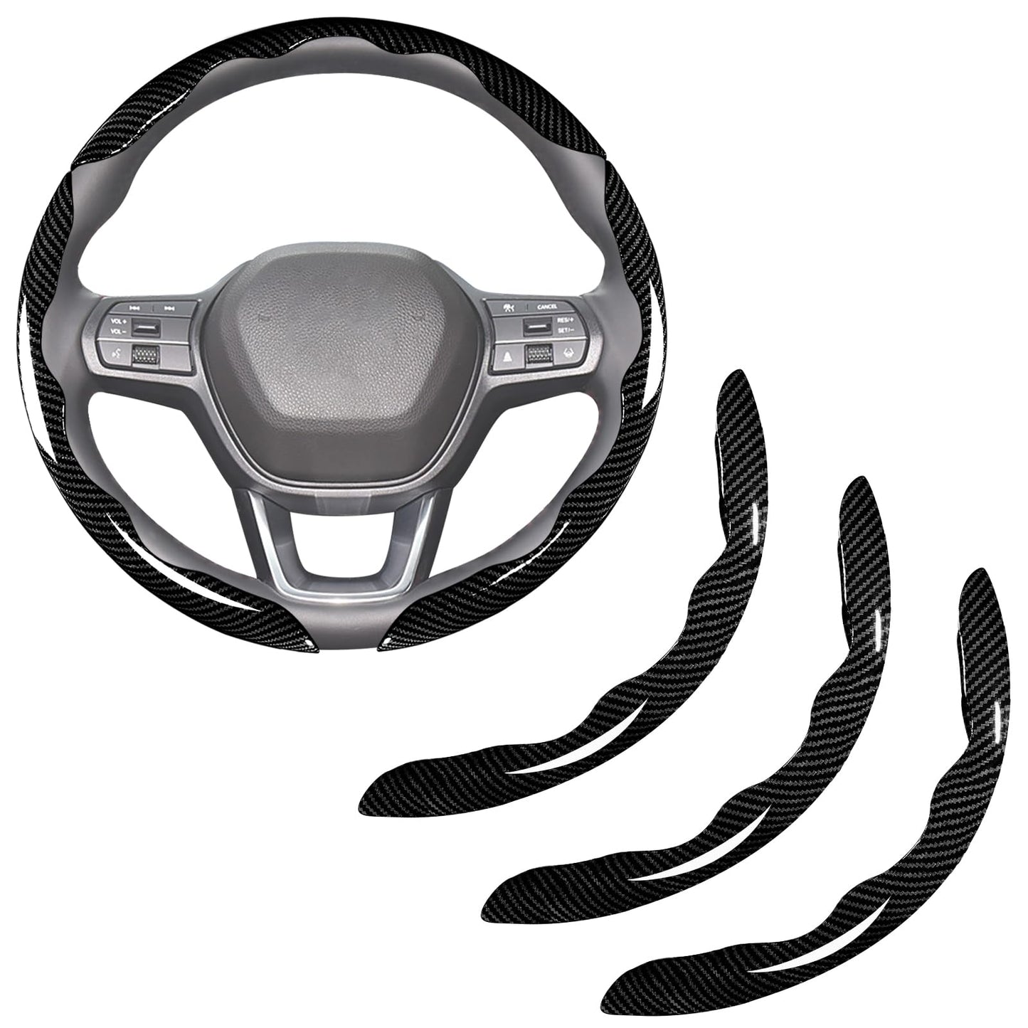 7-Car Steering Wheel Cover-Black