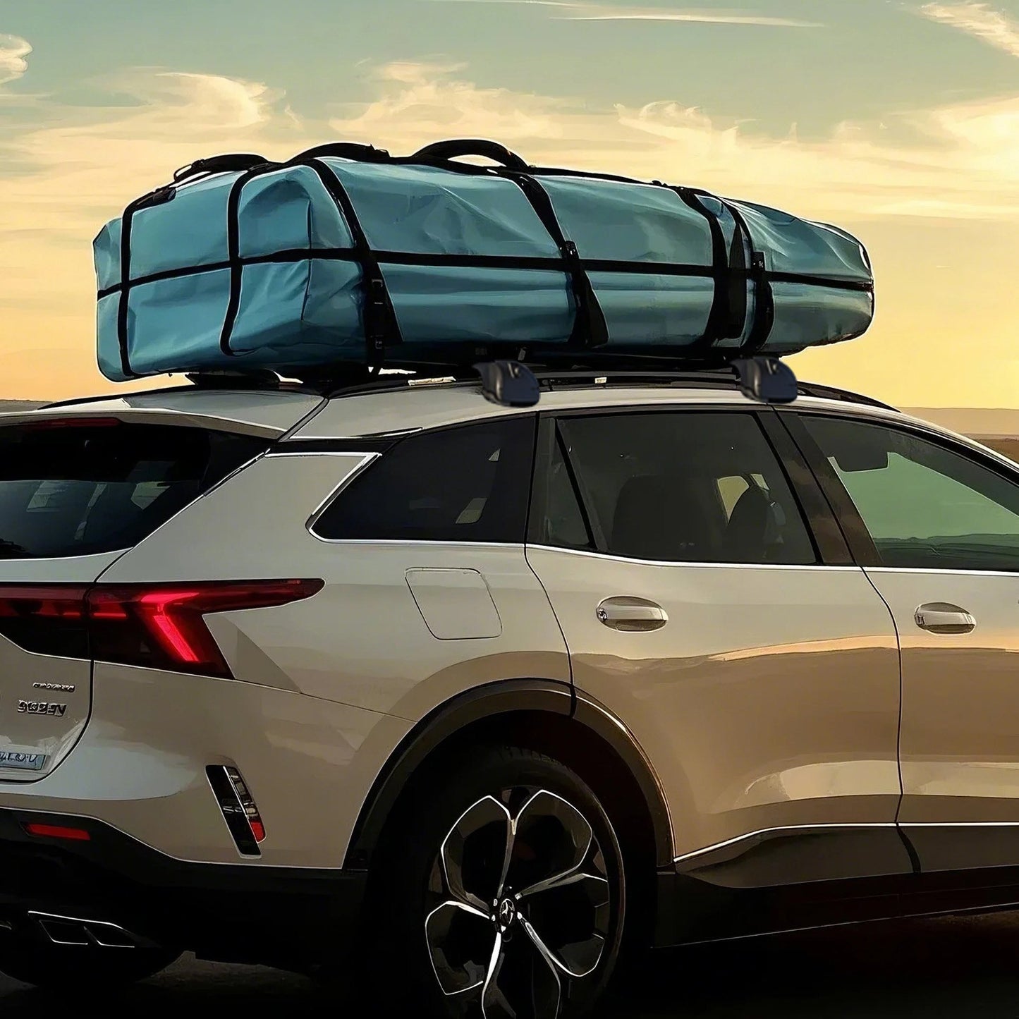 Soft Roof Rack Pads, 28-inch Universal Roof Rack Pads, Suitable For Various Crossbars, With An 88-pound Load Capacity, Equipped With 2 Straps And Velcro, Can Be Used For Luggage, Kayaks, Stand-up Padd