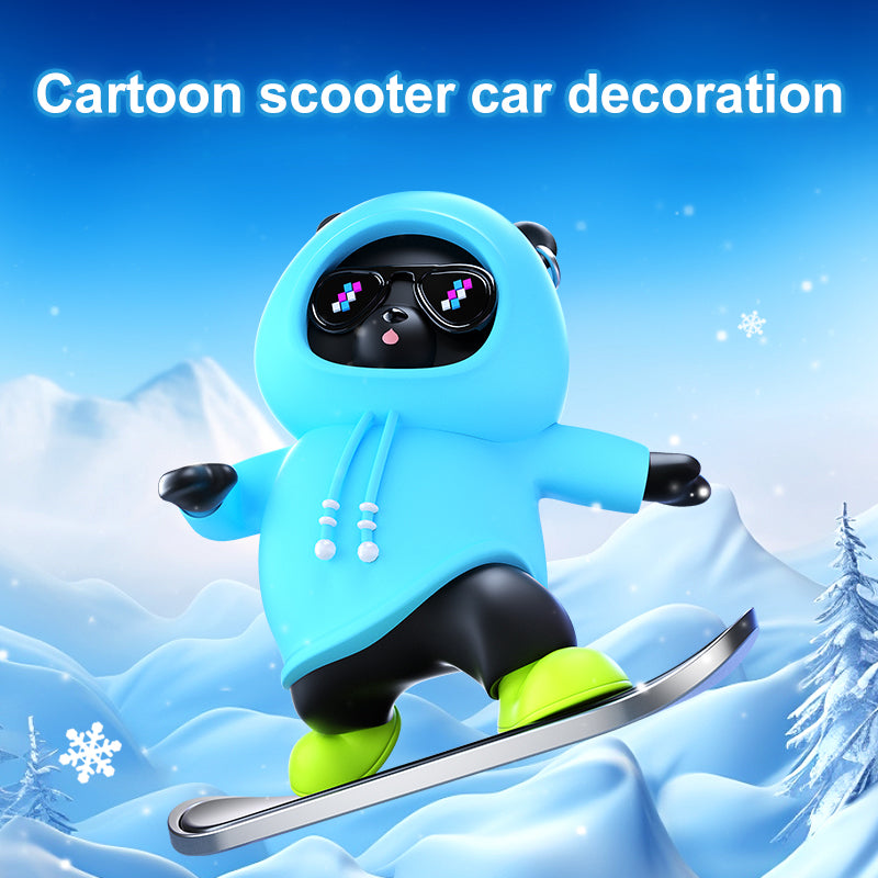 Car Ornament Car Decoration High-temperature Resistant Car Dashboard Ornament Featuring A Skateboarding Bear Boasts Exquisite Craftsmanship And A Stunning Appearance.