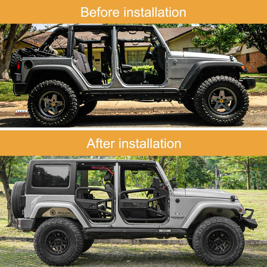 Tubular Doors With Mirror For 2007-2017 Wrangler JK 4 Door