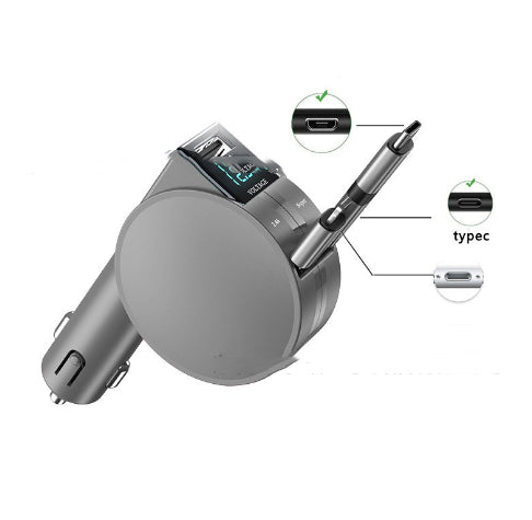60W Dual Retractable Cable Car Charger - image 11