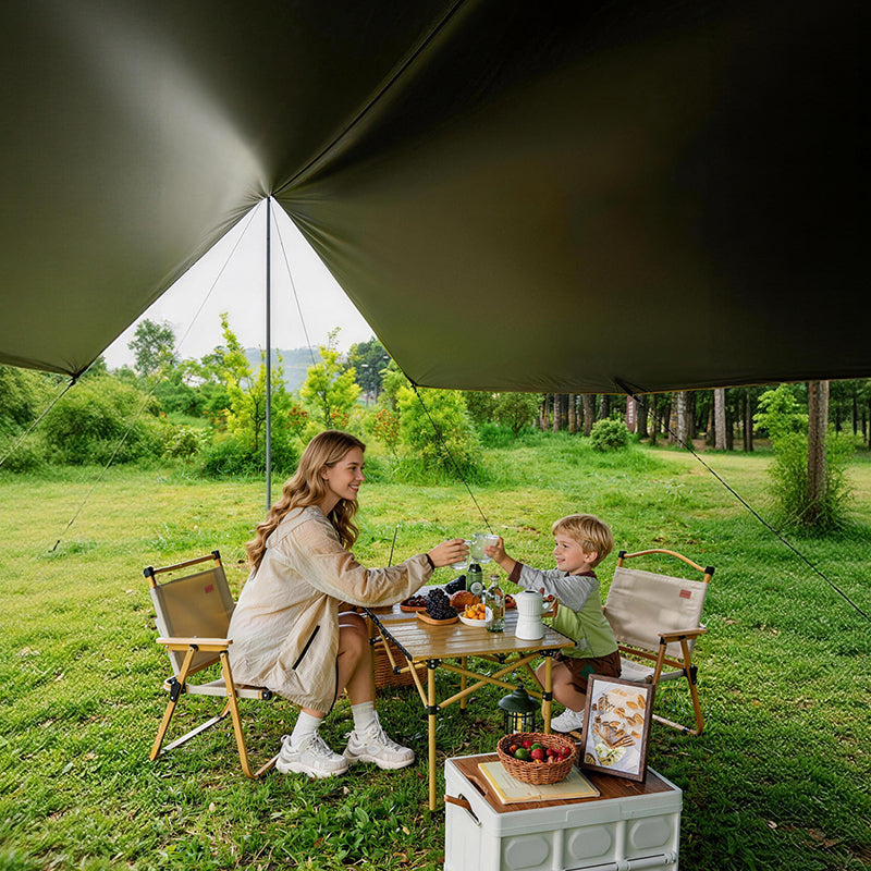 Black Coated Waterproof Camping Tarp With UV Block Canopy - image 3
