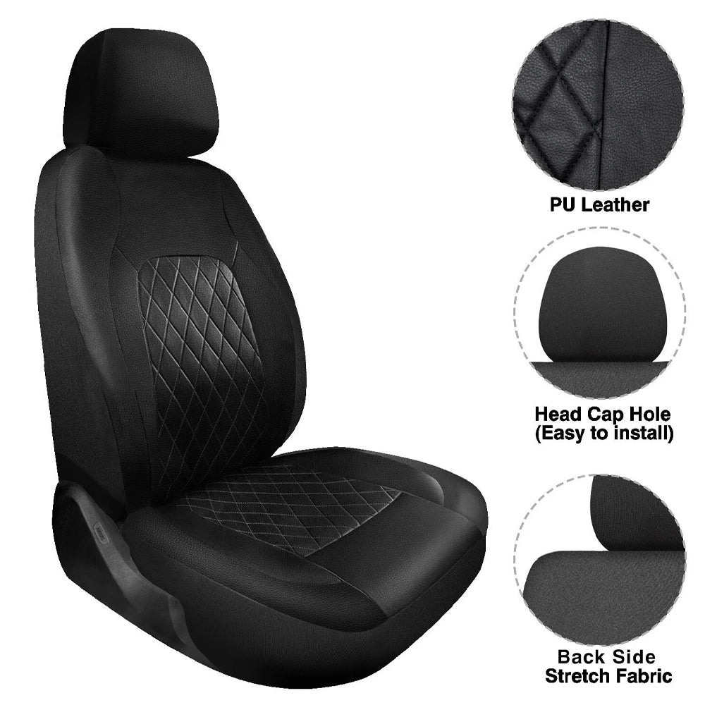 PU leather seat cover set, 9 pieces - image 4