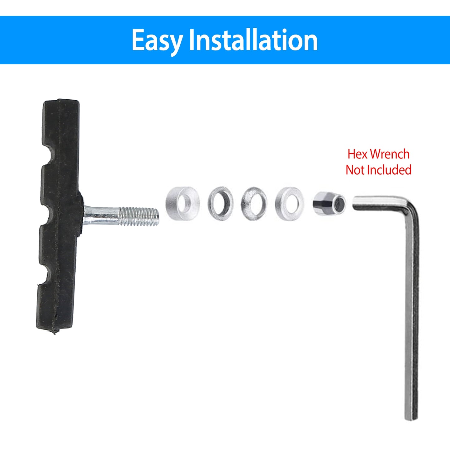5 Pairs V Bike Brake Pads Road Mountain Bicycle V-Brake Blocks Set 70mm Non-Slip V Bicycle Stop Caliper With Hex Nuts And Spacers