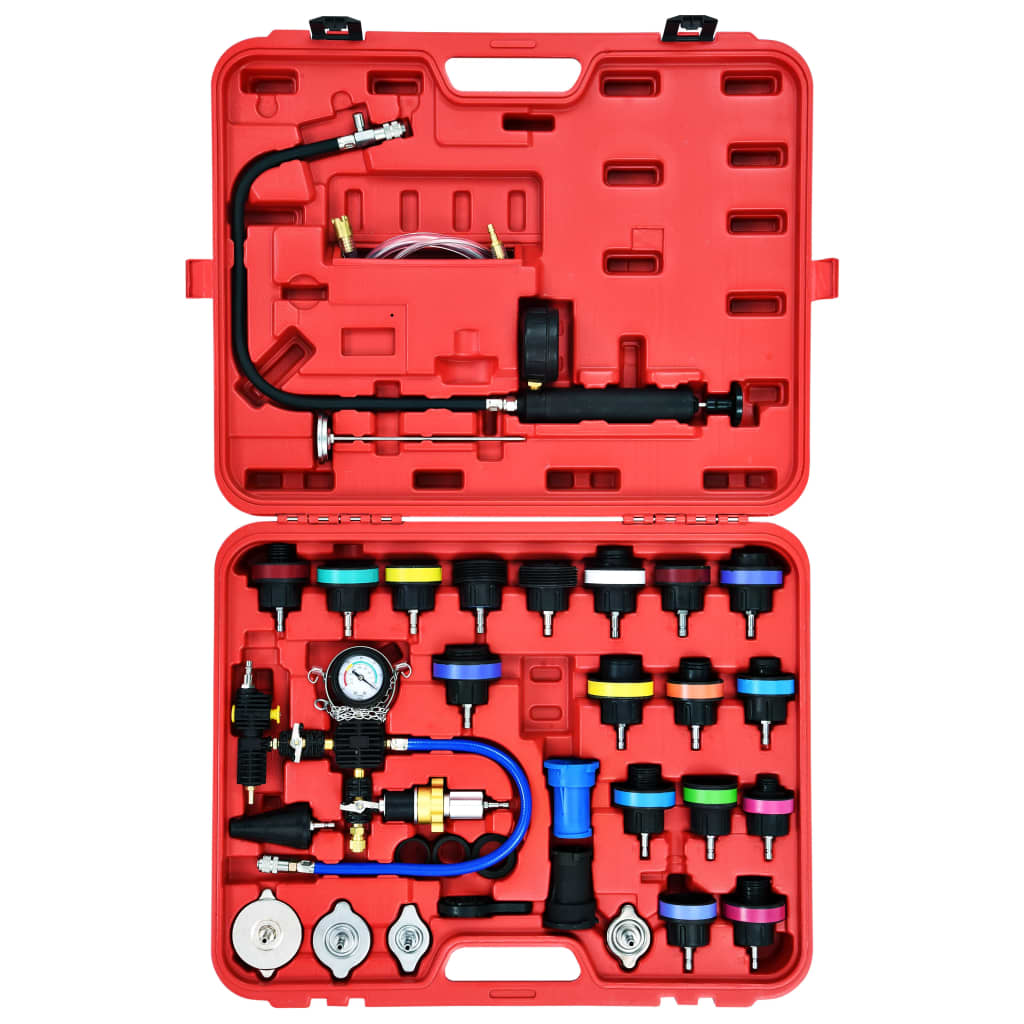 28-piece pressure tester for cooling system & radiator cap