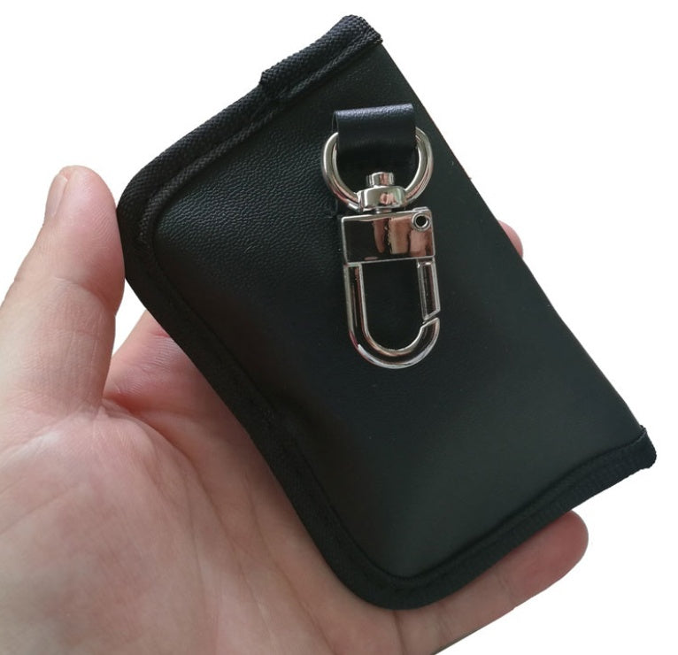 Black PU Car Key Case with Anti-Scan Protection - image 2