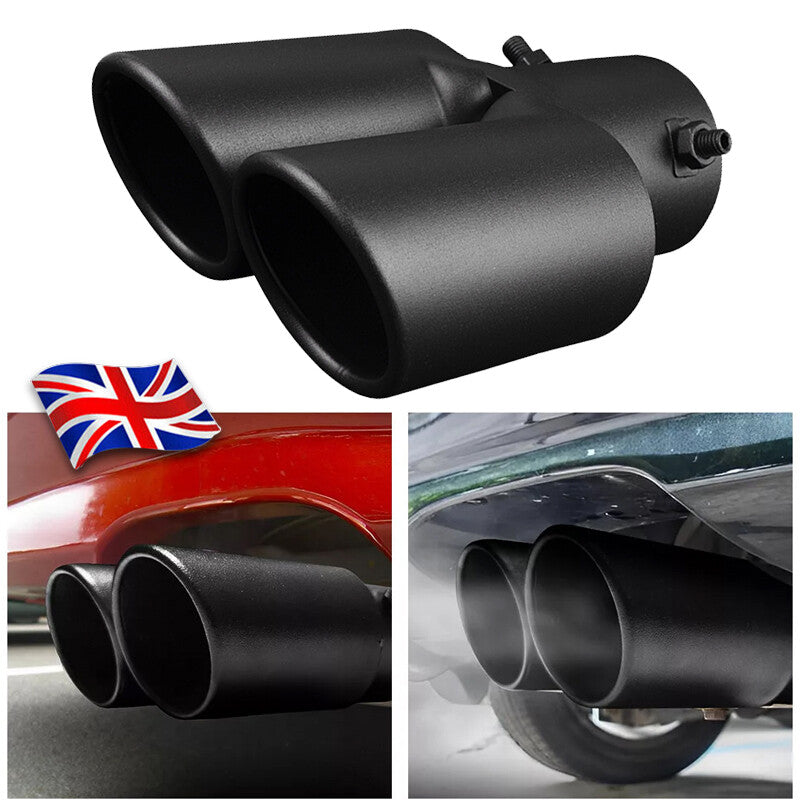 Dual Outlet Exhaust Tip – Matte Black, Bolt-On, fits 38–61mm Pipes - image 9