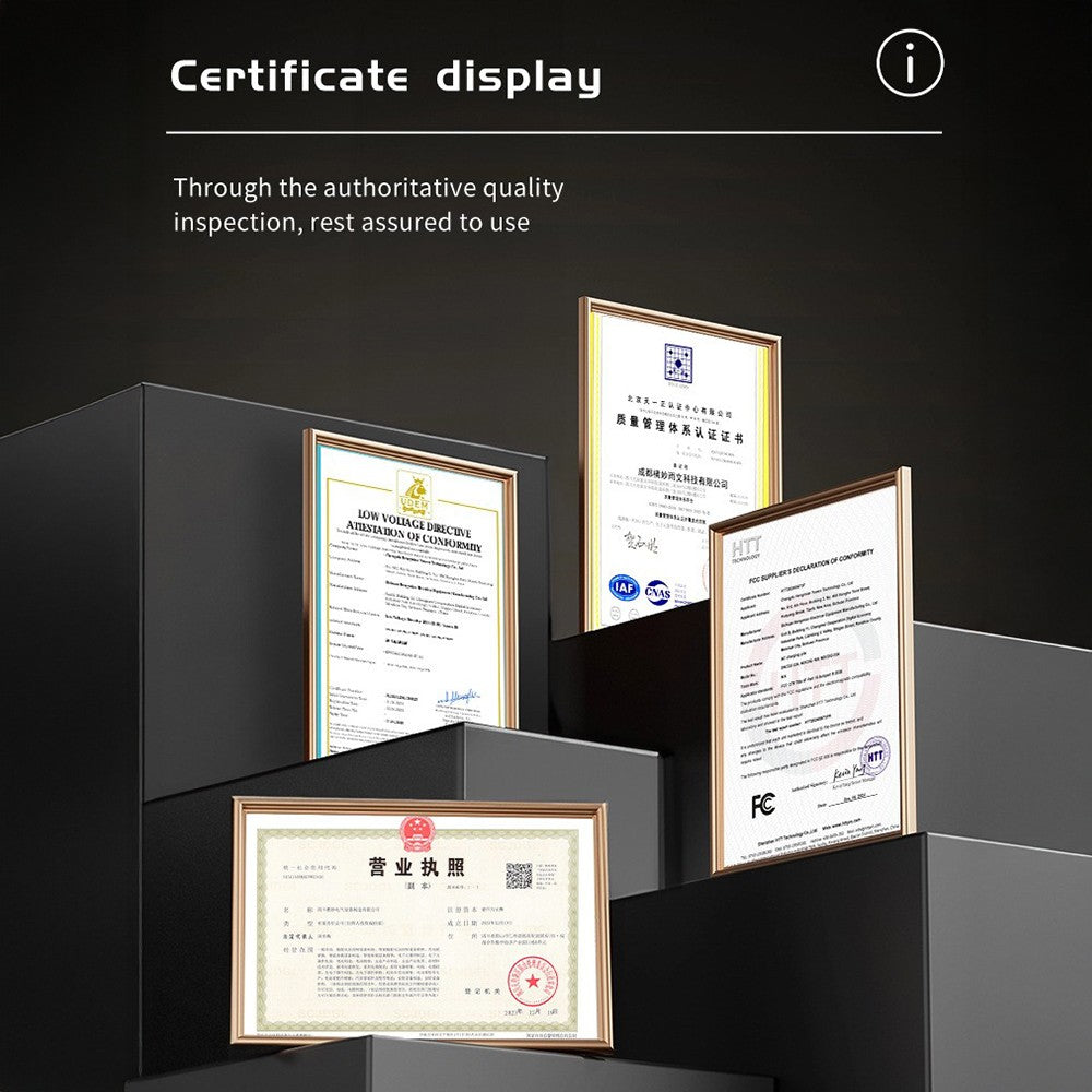 Portable 13A EV charger, UK plug to Type 2 – supplier infographic showing certificate display