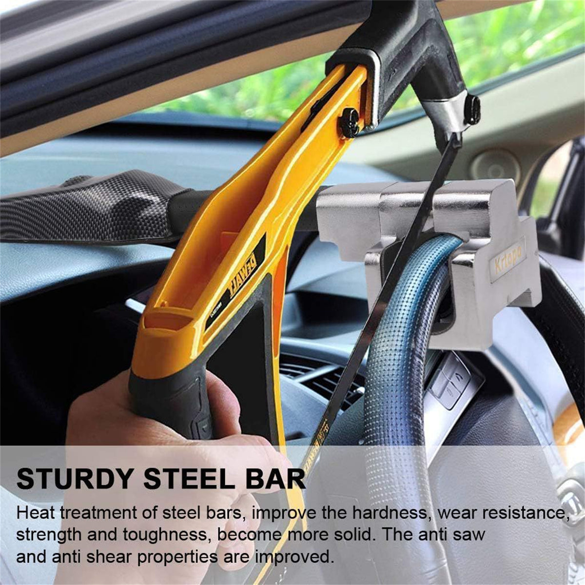 Steering wheel lock with alarm, aluminium alloy - image 4
