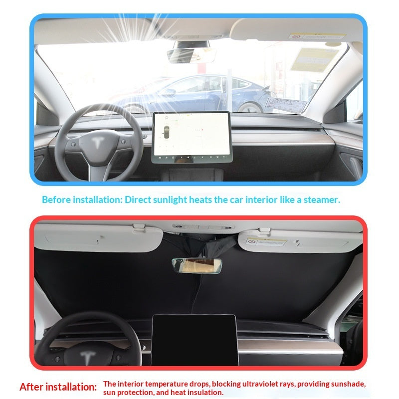 Heat-Insulating Window Sunshade Set for Tesla Model Y - image 4