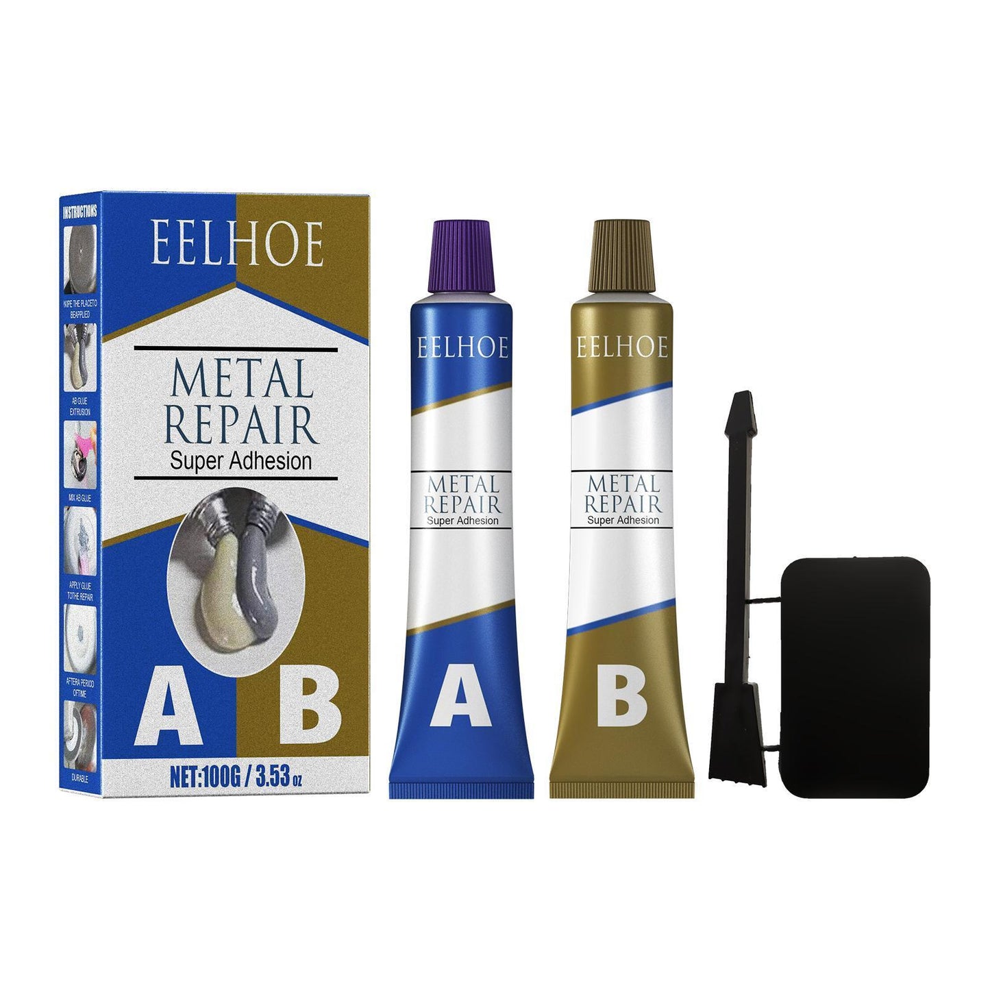 Easy To Use Cast Aluminum Welding Glue, High Temperature Resistant Metal Casting Crack Repair Agent, Leakproof Waterproof Welding