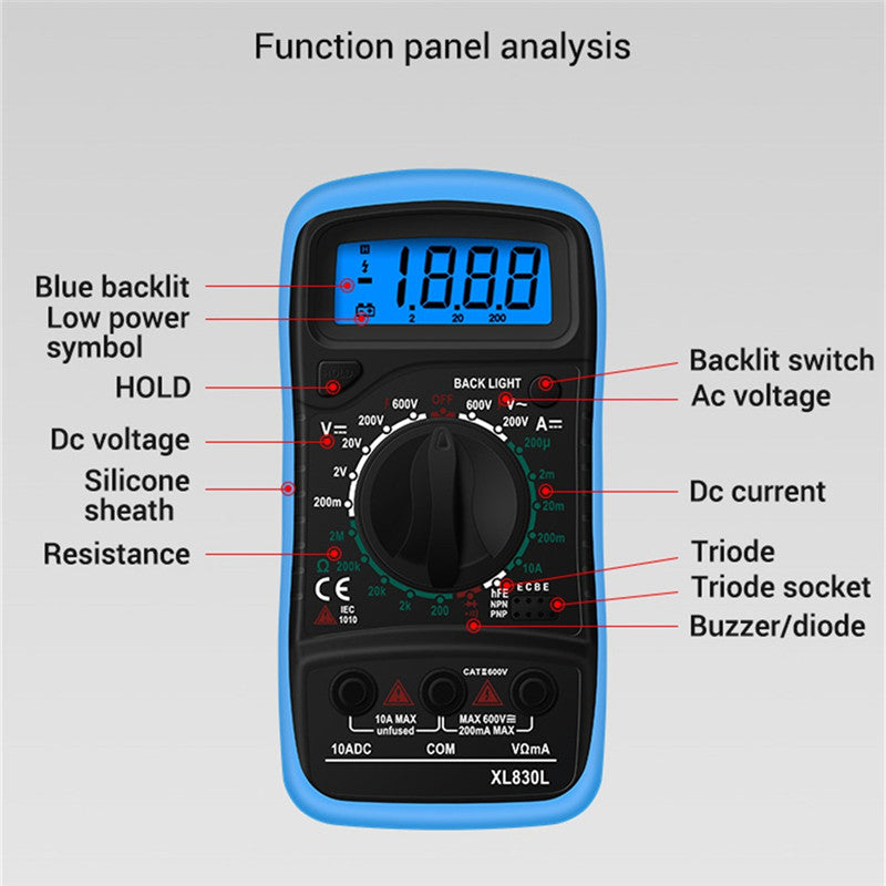 Digital Multimeter – DC/AC Voltage, Current & Resistance Tester - image 3