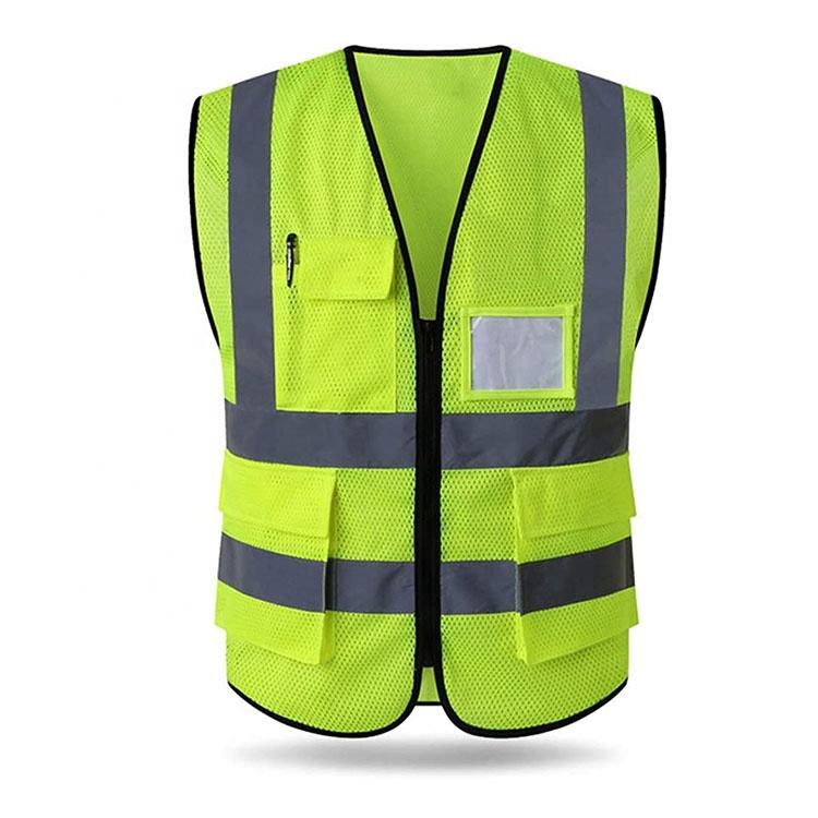 Mesh hi-vis vest with pockets, green or orange - image 3