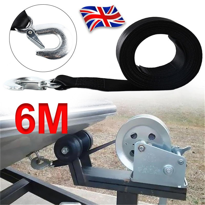 Marine Trailer Boat Winch Strap With Hook Towing 6mx5cm Up To  Heavy Duty