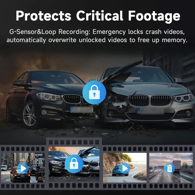 Parking Mode Christmas Gift Wireless Car DVR With Dual Lenses, Parking Monitoring, Shockproof Design