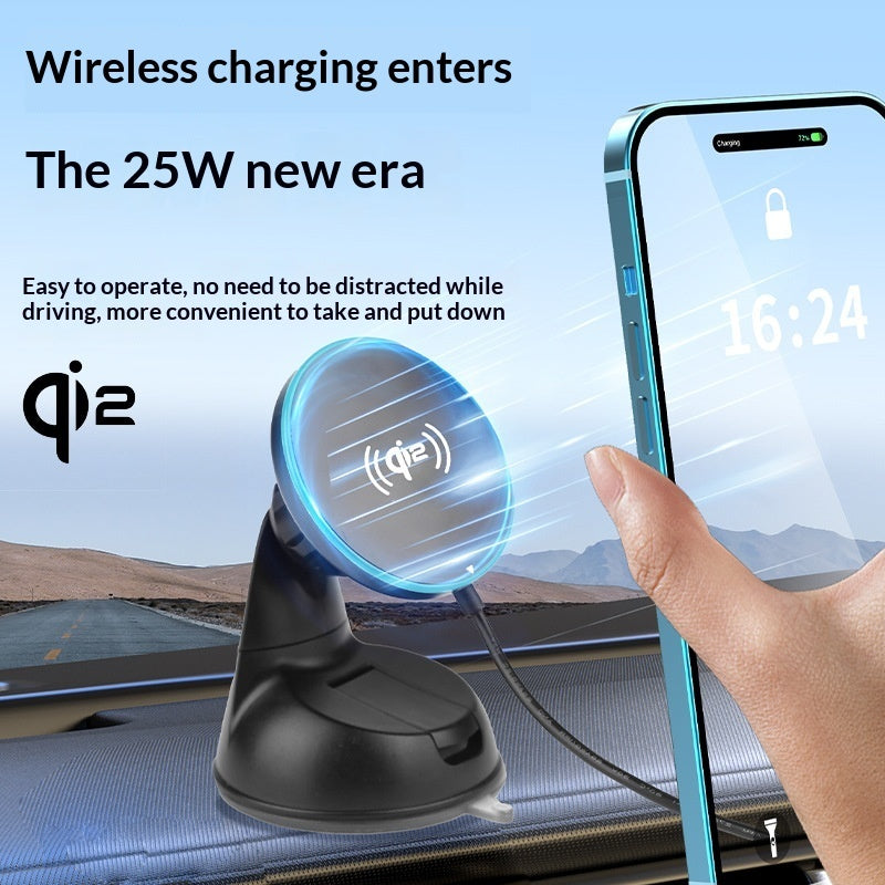 Magnetic Wireless Car Charger Mount – 25W Qi2.2, Vent & Suction - image 5