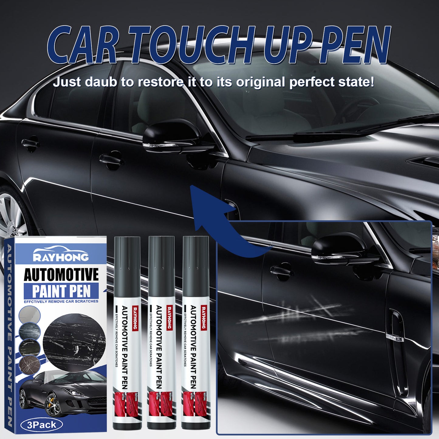 Rayhong Car Touch-Up Paint Pen Scratch Repair Paint Damage Repair Pen