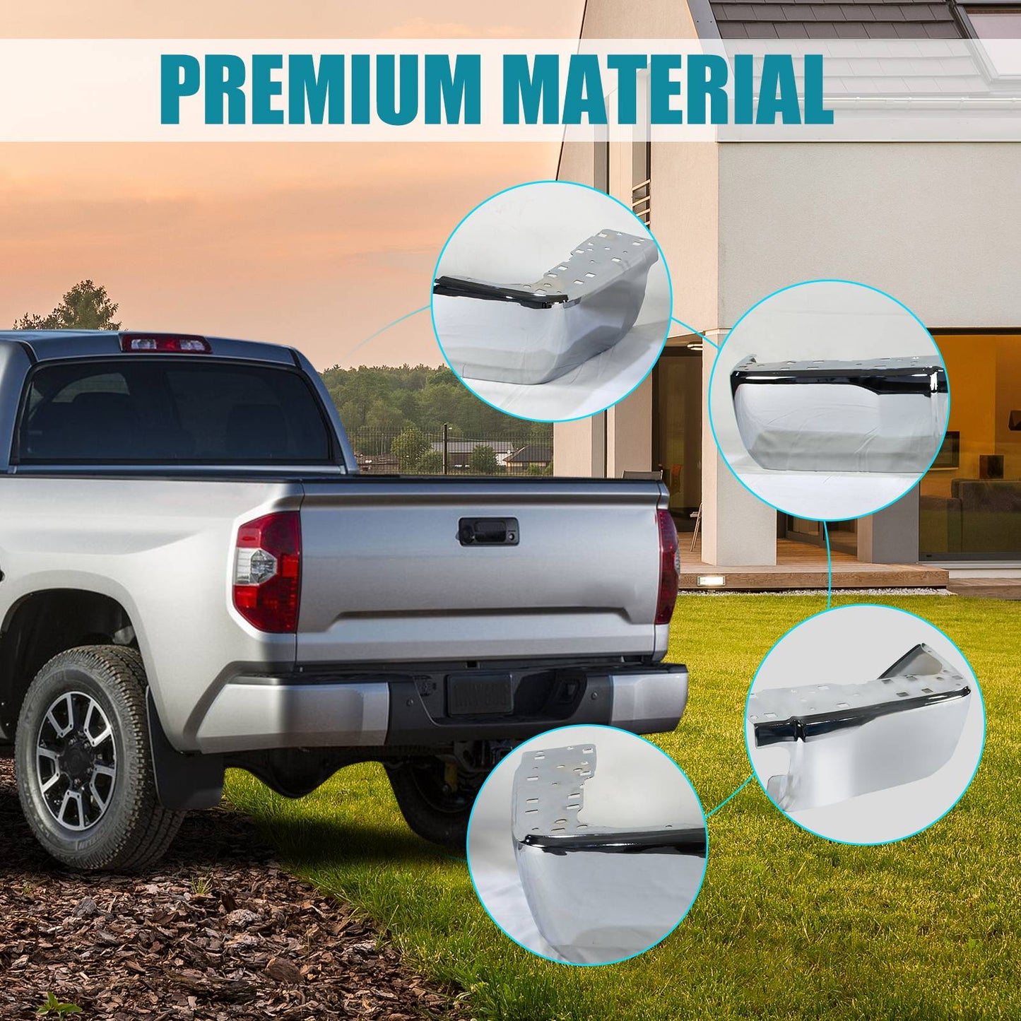 Right Rear Bumper End Caps Covers Corner Extension For 2014-2021 Tundra
