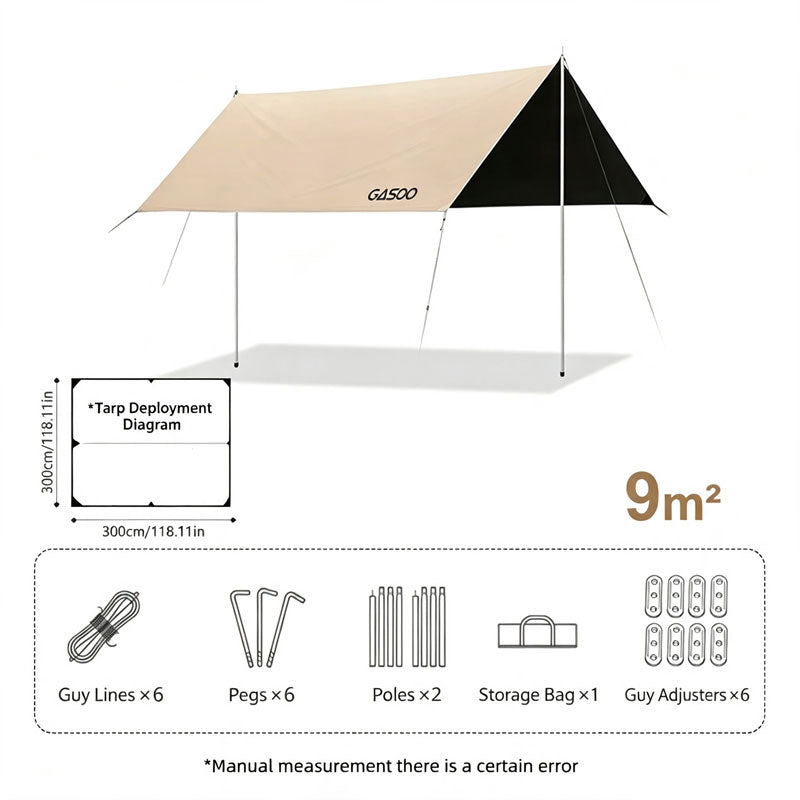 Black Coated Waterproof Camping Tarp With UV Block Canopy - image 5