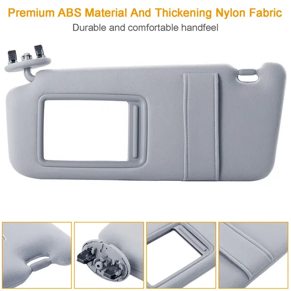 Auto Sun Visor Left Driver Side Car Sun Visor Fits 2007-2011 Toyota Camry Without Sunroof Vanity Light