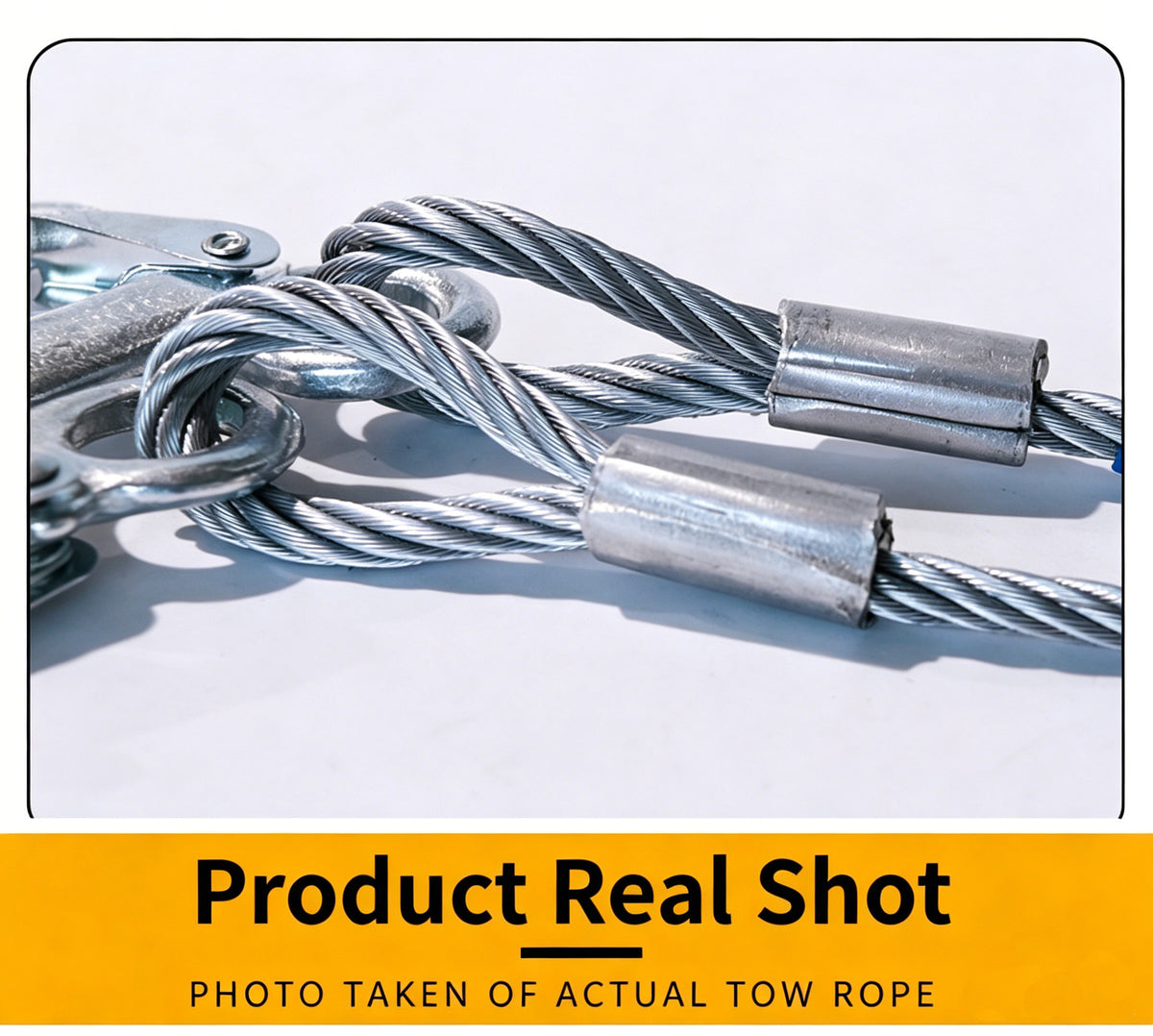 4m Steel Wire Tow Rope with Hooks - image 3