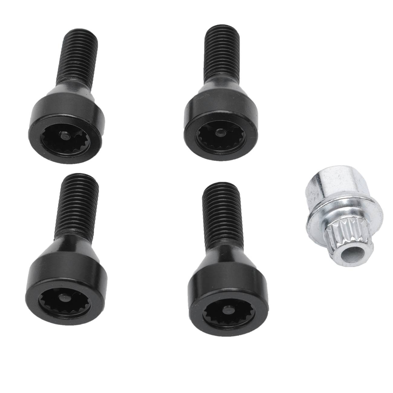 Wheel Lock Set Black Lug Bolts For BMW E32 E34 3 5 7er & Mini 36136786419
