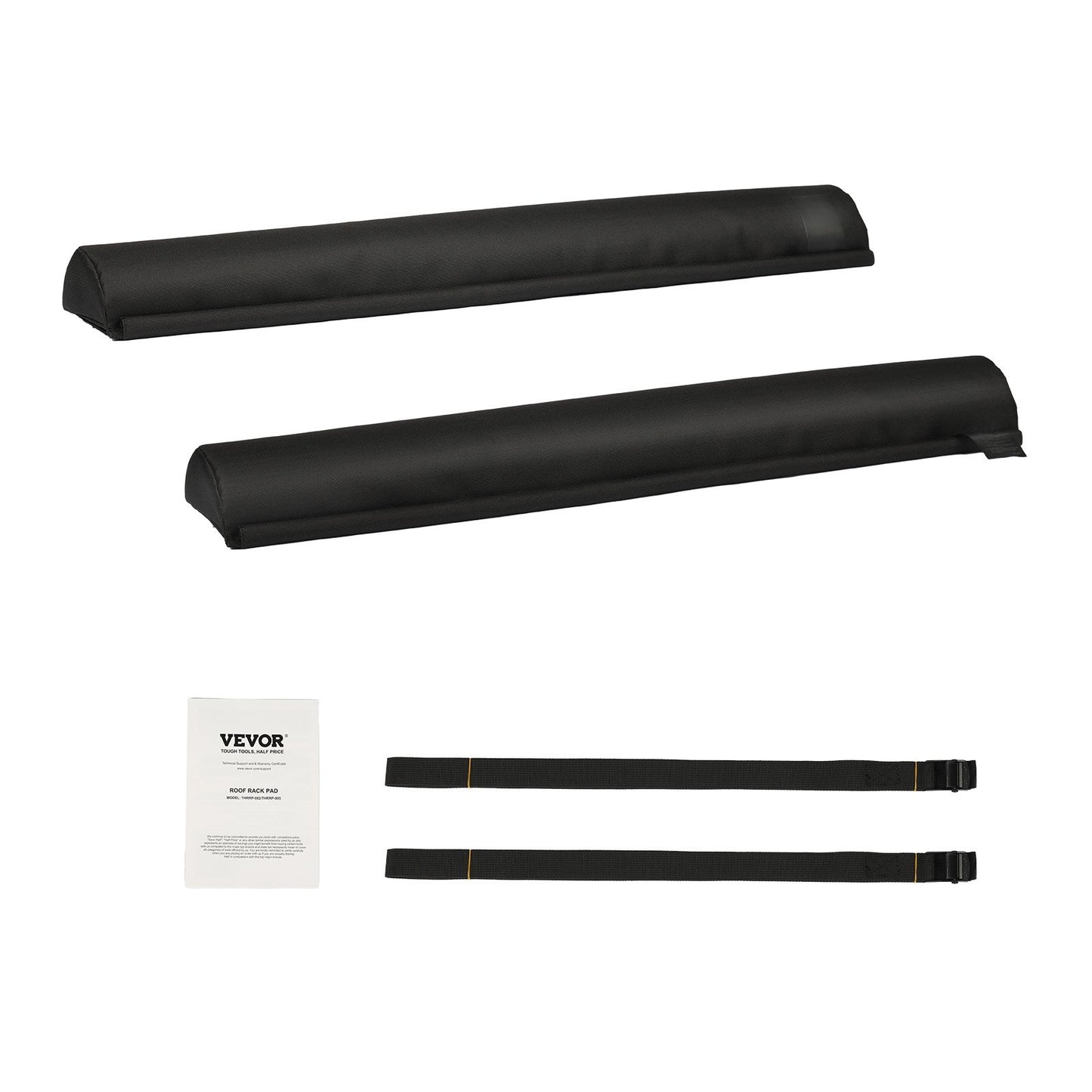 Soft Roof Rack Pads, 28-inch Universal Roof Rack Pads, Suitable For Various Crossbars, With An 88-pound Load Capacity, Equipped With 2 Straps And Velcro, Can Be Used For Luggage, Kayaks, Stand-up Padd