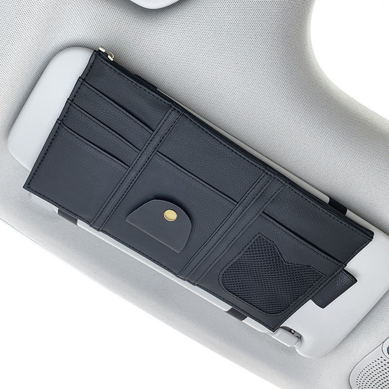 Leather-look sun visor organiser - image 4