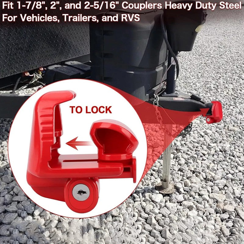 High Security Hitch Lock Caravan Trailer Hitch Coupling Tow Lock Universal W,Key