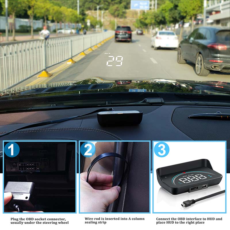 Head-Up Display HUD – OBD2 3.5" Windscreen Speed Display - image 2