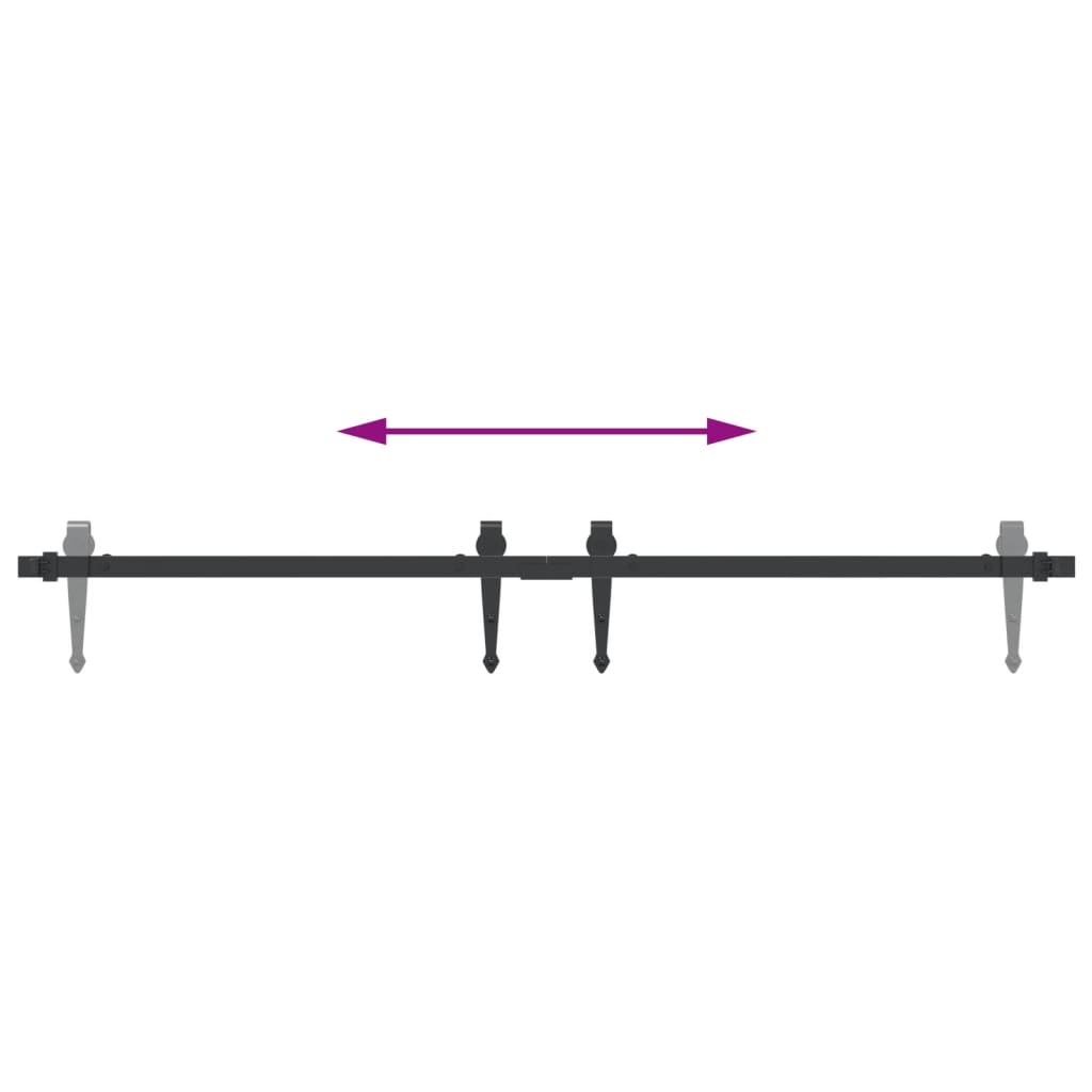 Mini Sliding Door Fitting Set for Cabinet Doors, Carbon Steel, 200