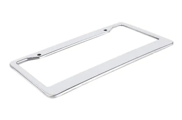 2PCS Chrome Stainless Steel Metal License Plate Frame Tag Cover With Screw Caps
