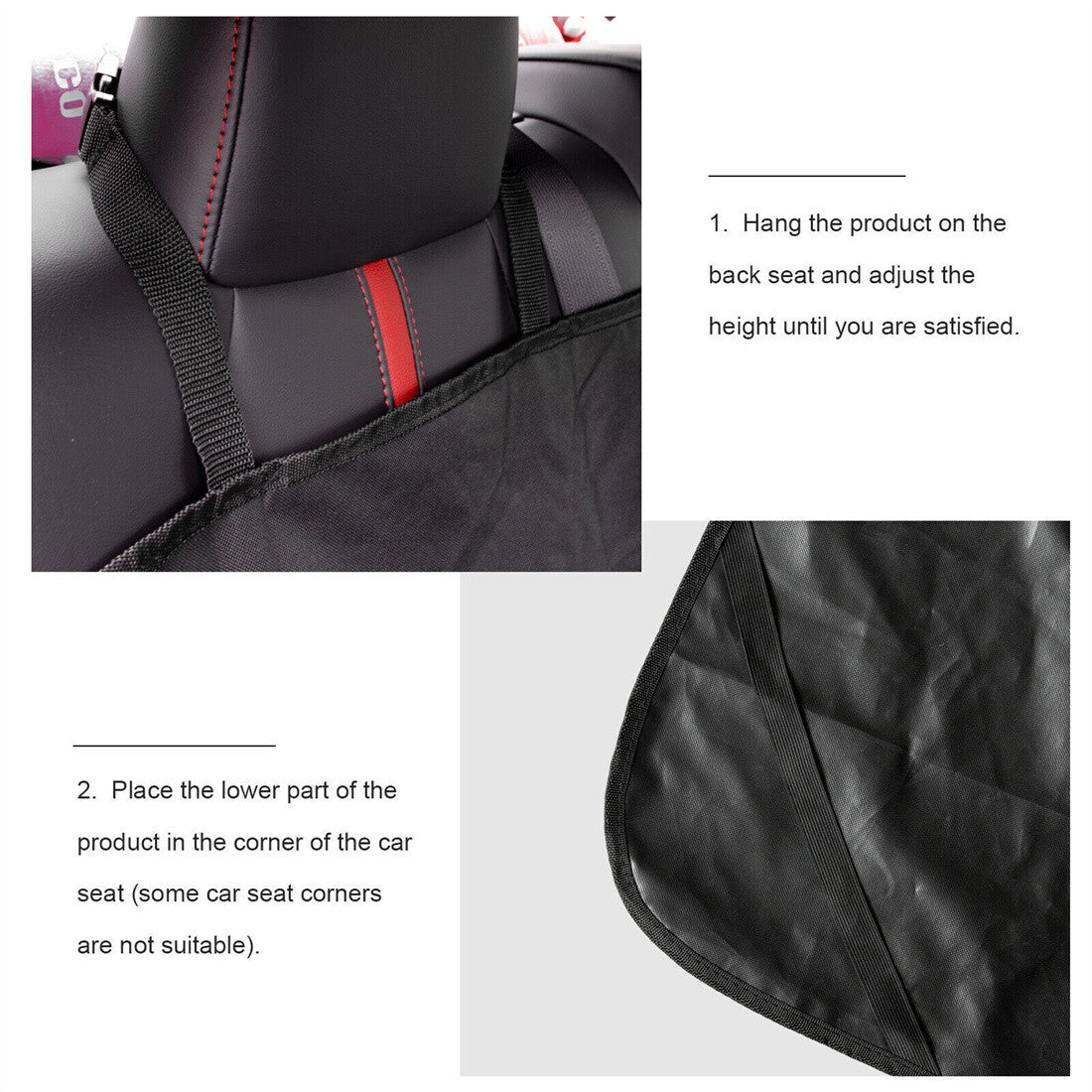 Pet Car Seat Cover – Waterproof Hammock, Rear Seat - image 5