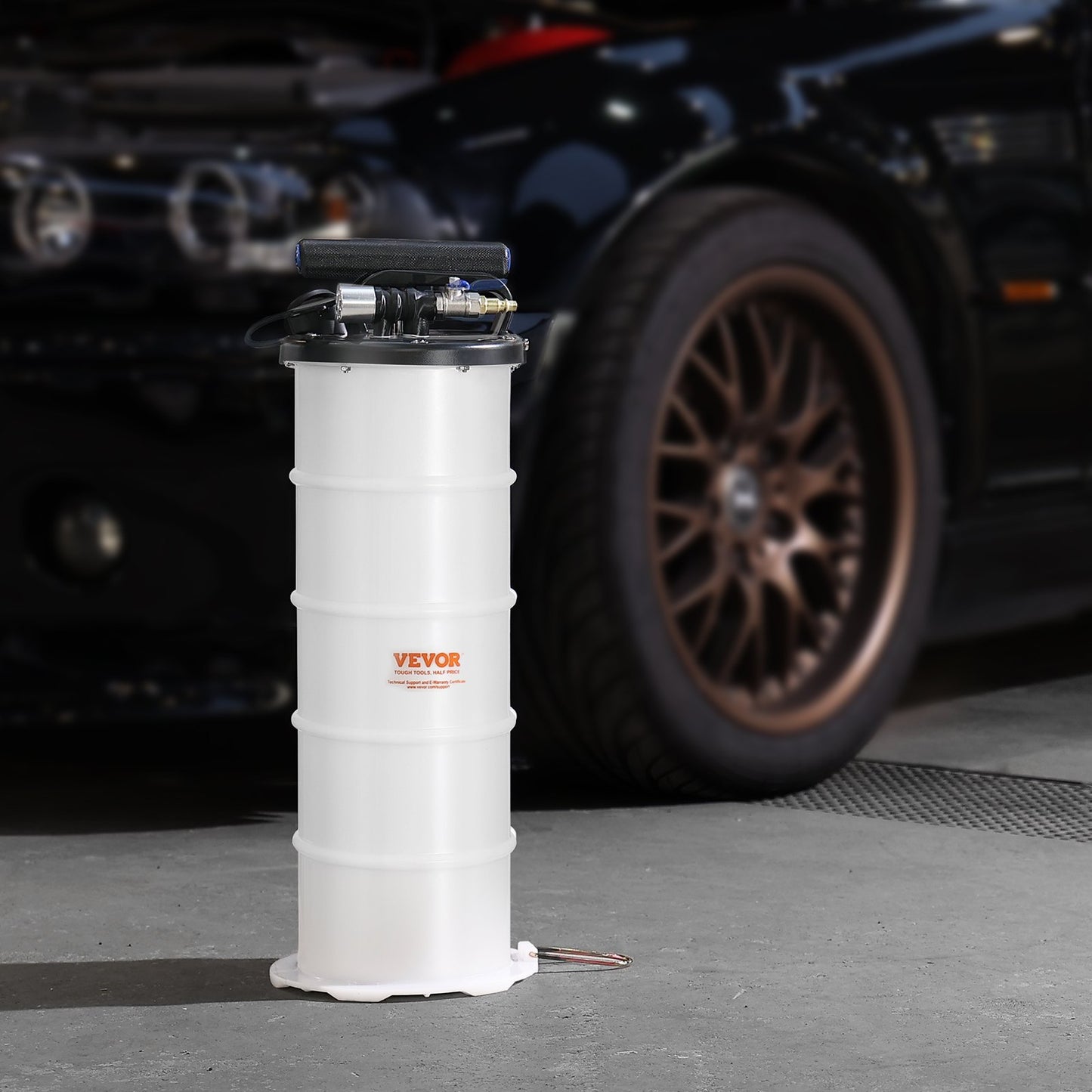 Liquid Extractor, 1.74 Gallon, Pneumatic, Manual Oil Change Vacuum Pump With Dipstick And Suction Hose, Automotive Fluid Extraction And Replacement Pump, Vacuum Suction.
