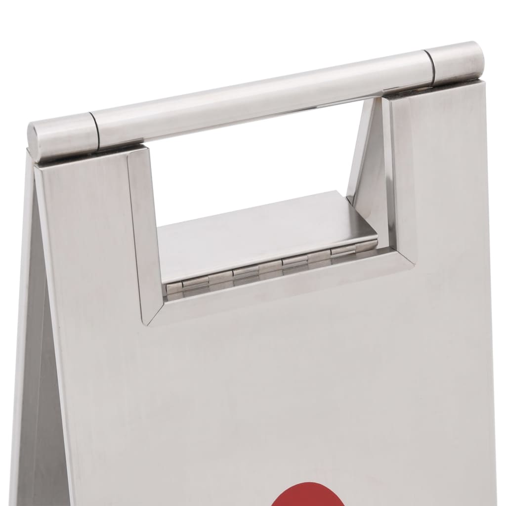 Warning Sign, Foldable, Caution: Slippery Surface, Stainless Steel