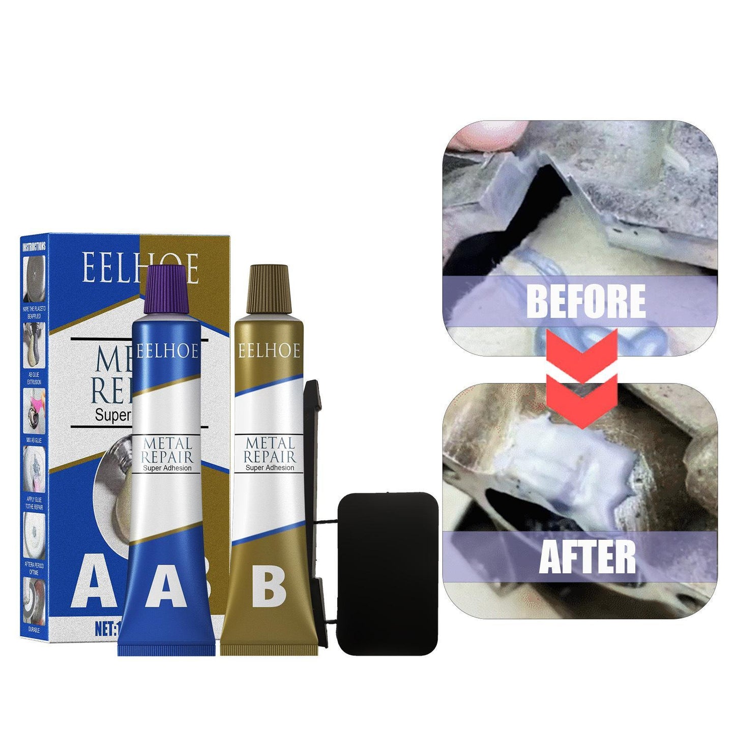 Easy To Use Cast Aluminum Welding Glue, High Temperature Resistant Metal Casting Crack Repair Agent, Leakproof Waterproof Welding