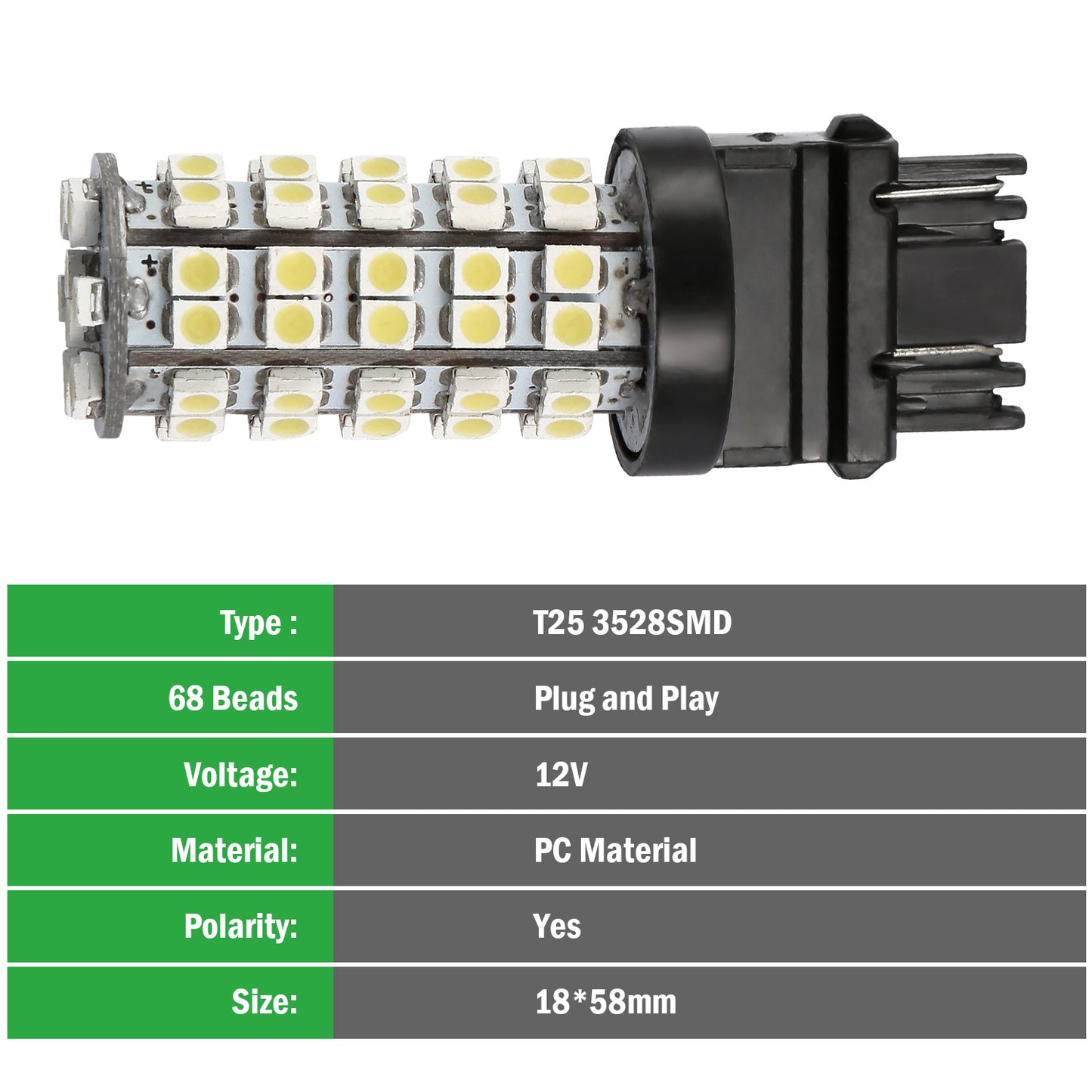10Pcs Per Kit LED Car Light Bulbs 760lm T25 3528SMD 6000K Pure White Auto Lamps Replacement For Dome Map Door Trunk Signal License Plate